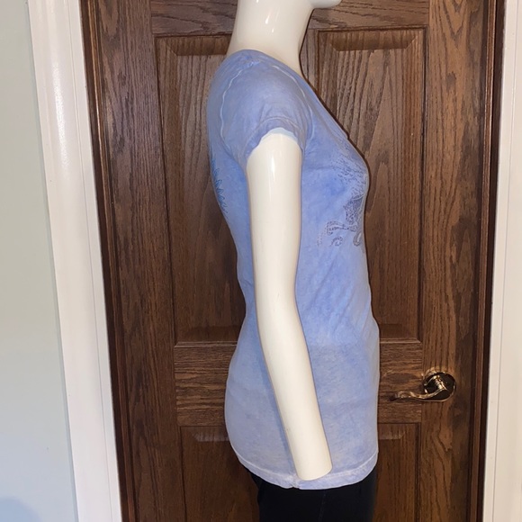 Harley Davidson Motorcycle Blue Tyi-dye Women’s Tee - Picture 5 of 8